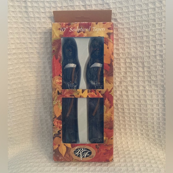 Vintage Robert Alan Candle Company 10” Grim Reaper Sculptured Taper Candles NOS - Picture 1 of 11